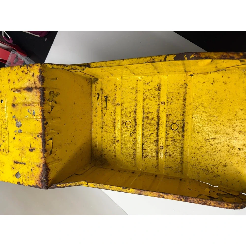 Vintage 1970s Mighty Tonka Dump Truck XMB-975 Pressed Steel Yellow Heavy Duty